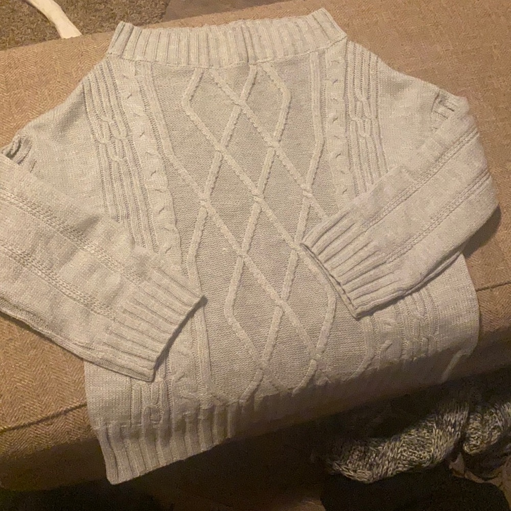 Like New  light Grey sweater off shoulder Sz Xl